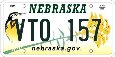NE license plate VTO157