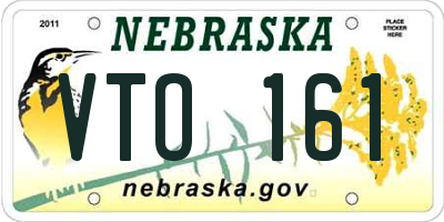 NE license plate VTO161