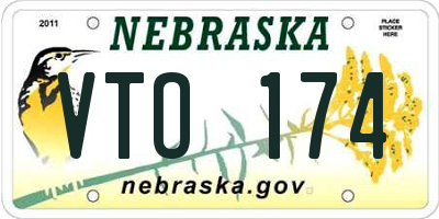 NE license plate VTO174