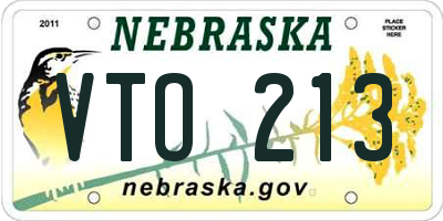 NE license plate VTO213