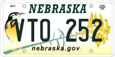 NE license plate VTO252