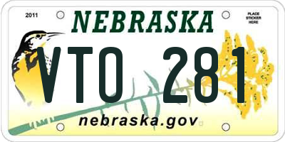 NE license plate VTO281