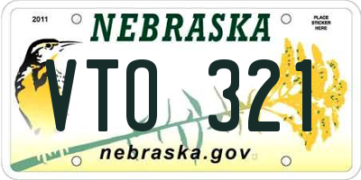 NE license plate VTO321