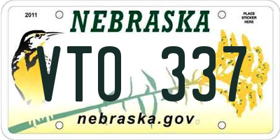 NE license plate VTO337