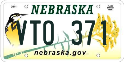 NE license plate VTO371