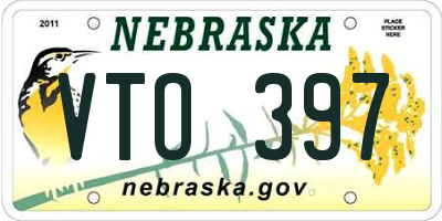NE license plate VTO397