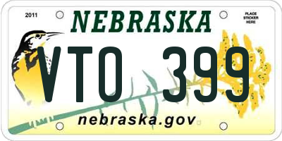 NE license plate VTO399