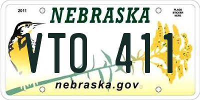 NE license plate VTO411