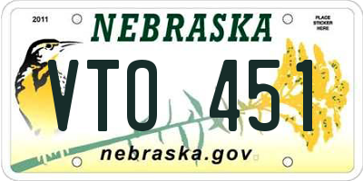 NE license plate VTO451