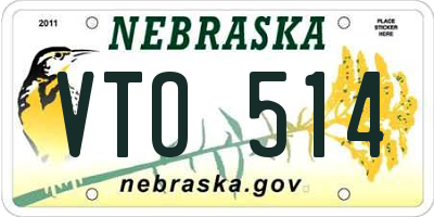 NE license plate VTO514