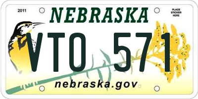NE license plate VTO571