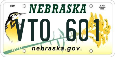 NE license plate VTO601