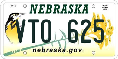 NE license plate VTO625