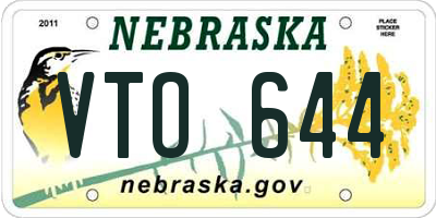 NE license plate VTO644