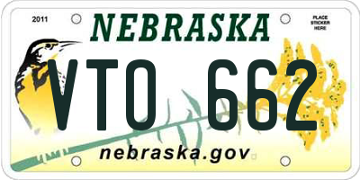 NE license plate VTO662
