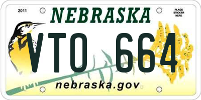 NE license plate VTO664