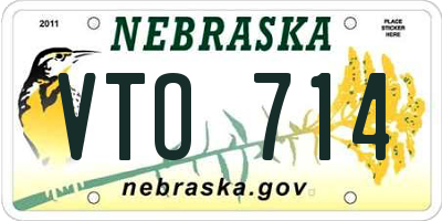 NE license plate VTO714