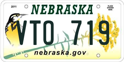 NE license plate VTO719