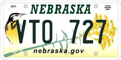 NE license plate VTO727