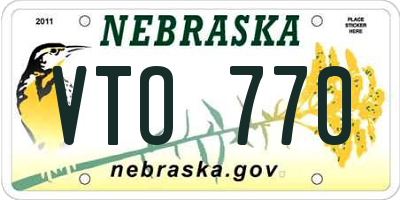 NE license plate VTO770