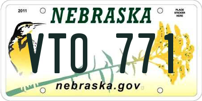 NE license plate VTO771