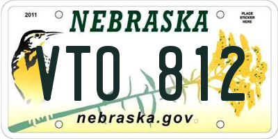 NE license plate VTO812