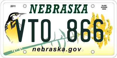 NE license plate VTO866