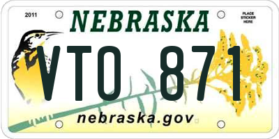 NE license plate VTO871