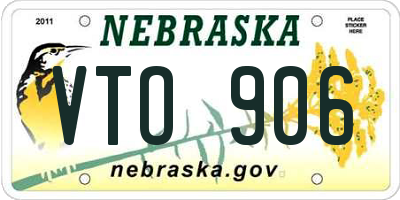 NE license plate VTO906