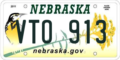 NE license plate VTO913
