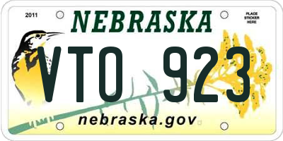 NE license plate VTO923