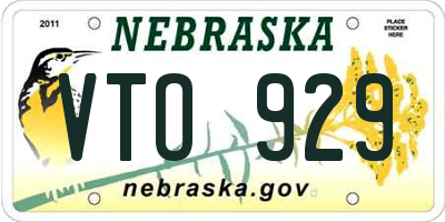 NE license plate VTO929