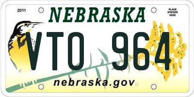 NE license plate VTO964