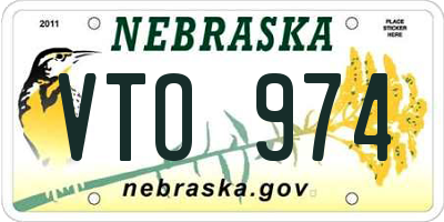 NE license plate VTO974