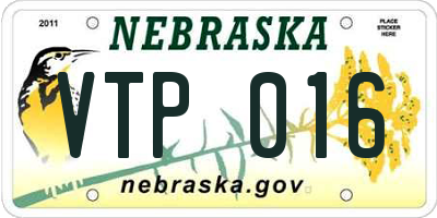 NE license plate VTP016