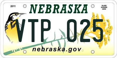 NE license plate VTP025