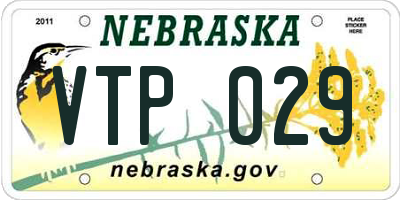 NE license plate VTP029