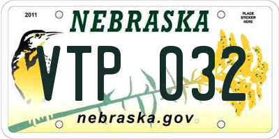 NE license plate VTP032