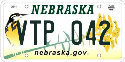 NE license plate VTP042