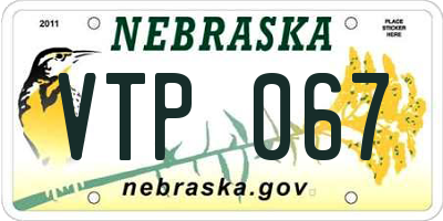 NE license plate VTP067