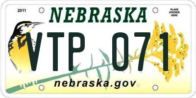 NE license plate VTP071