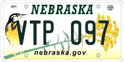 NE license plate VTP097