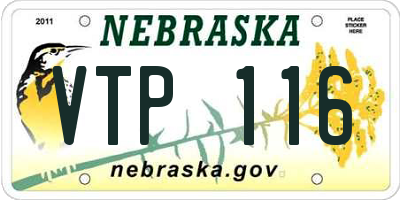 NE license plate VTP116