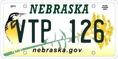 NE license plate VTP126