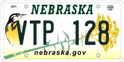 NE license plate VTP128