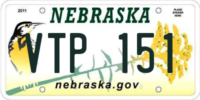 NE license plate VTP151