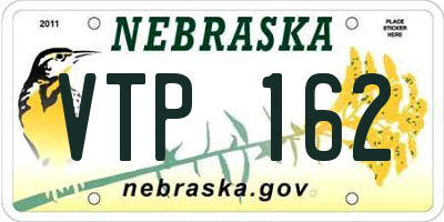 NE license plate VTP162