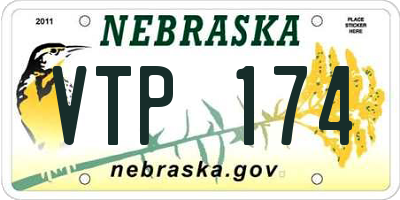 NE license plate VTP174