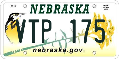 NE license plate VTP175