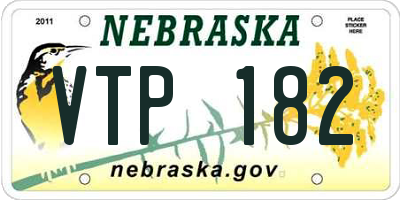 NE license plate VTP182
